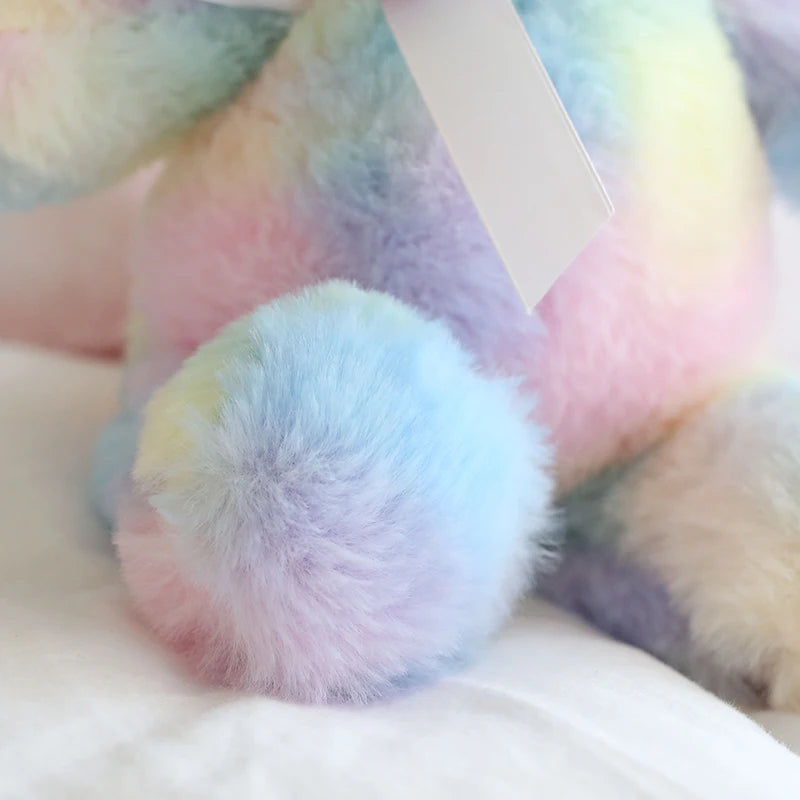 25 cm Colorful Teddy Bear Stuffed Animal Toys Sleeping Mate For Girl Baby Kids Tie-Dye Rainbow Bear Plush Toy Baby Gifts