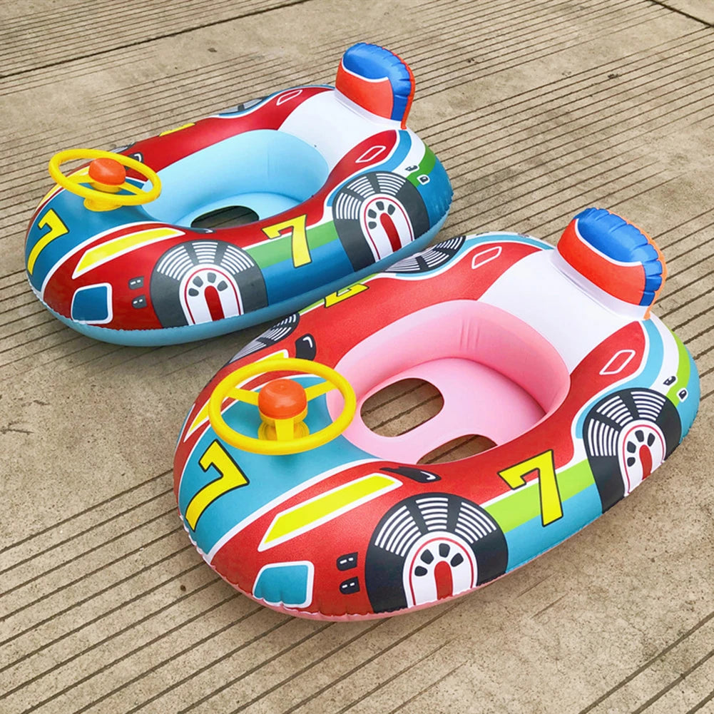 Inflatable Baby Swimming Rings Seat Floating Sun Shade Toddler PVC Swim Circle Fun Pool Bathtub Summer Beach Party Water Toys