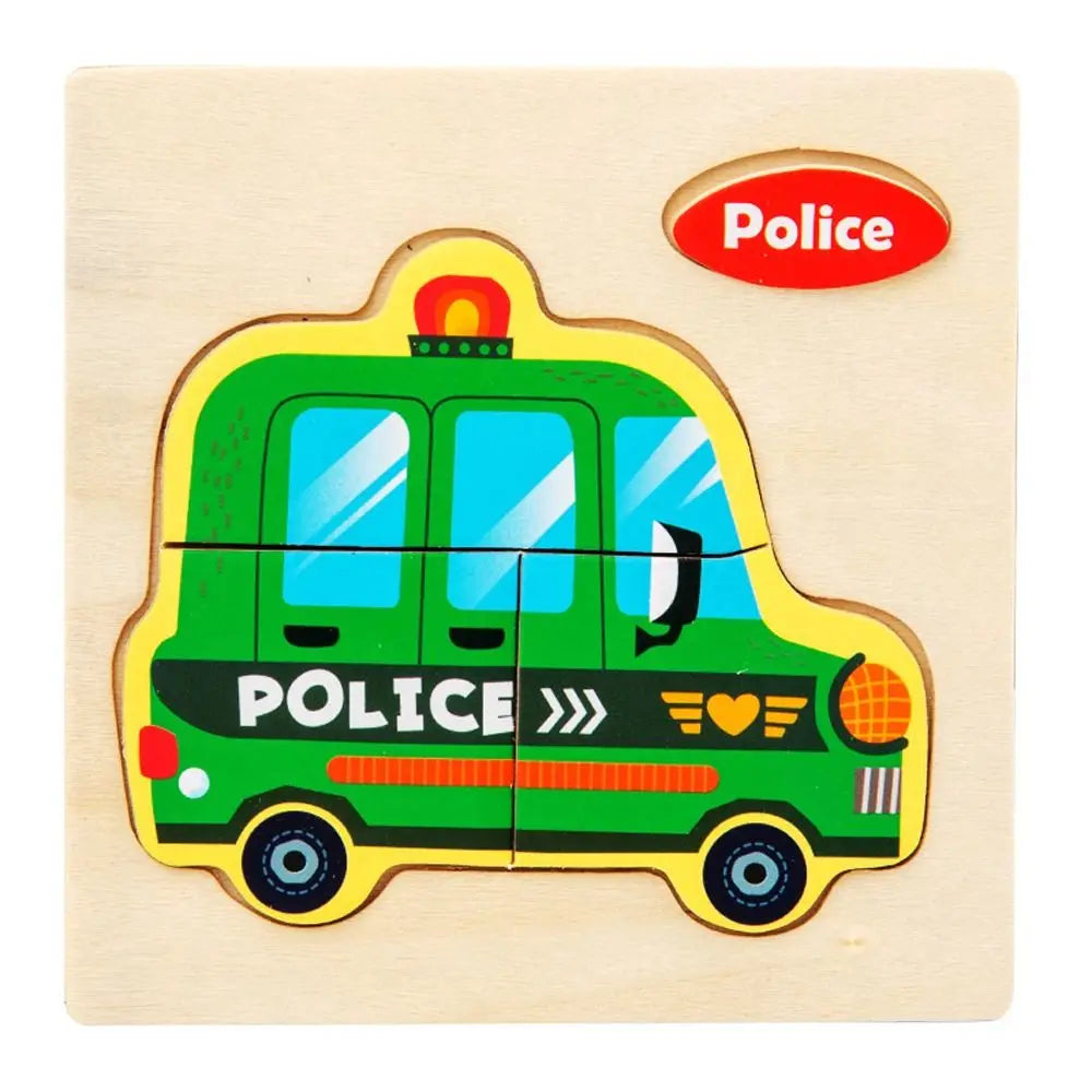 Wood 3D Animal Jigsaw Traffic Jigsaw Toys Multiple-topic Puzzle 3D Wooden Puzzle Animal Learning Cognition Baby Montessori Toys