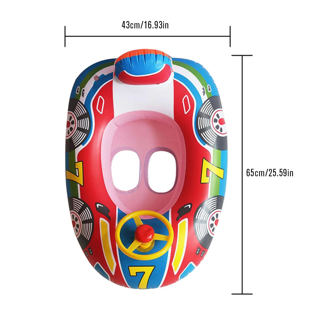 Inflatable Baby Swimming Rings Seat Floating Sun Shade Toddler PVC Swim Circle Fun Pool Bathtub Summer Beach Party Water Toys