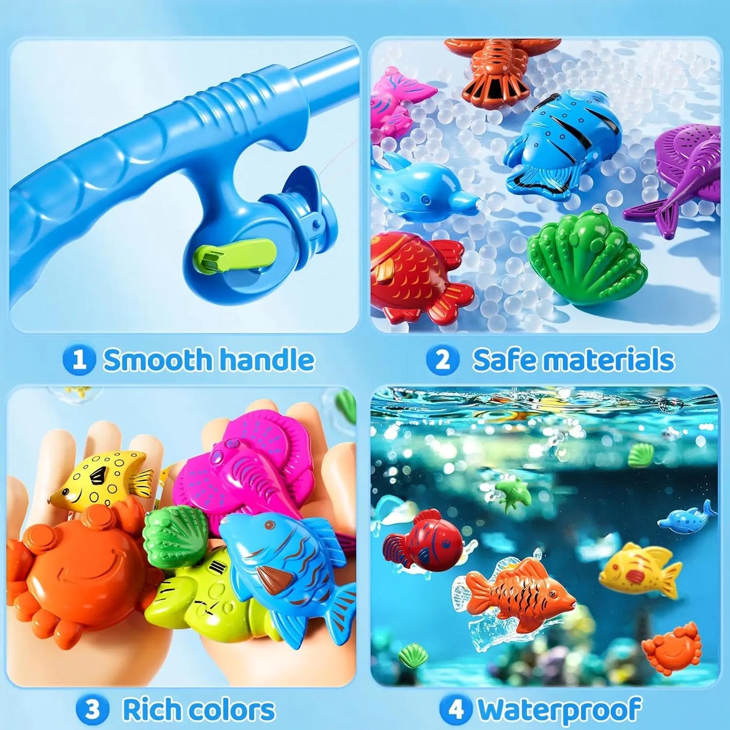 Magnetic Fishing Set Inflatable Pool Party Model Play Games & More Perfect Summer Outdoor Toy kids for Birthday Christmas Gifts