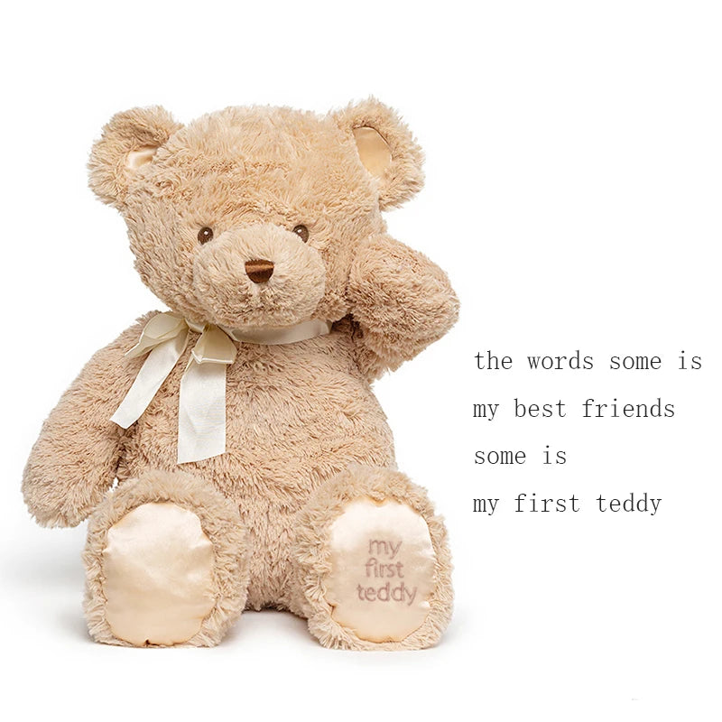 36 cm Brown Teddy Bear Stuffed Animal Toy Sleeping Mate For Girl Boy Baby Kids Tie-Dye Rainbow Bear Plush Toys