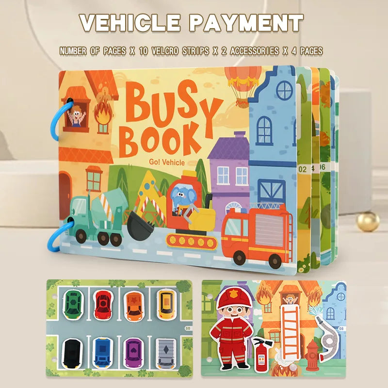 New Montessori Scene Stickers for Children DIY Hand-on Puzzle Reusable Books Cartoon Learning Cognition for Kids Gift