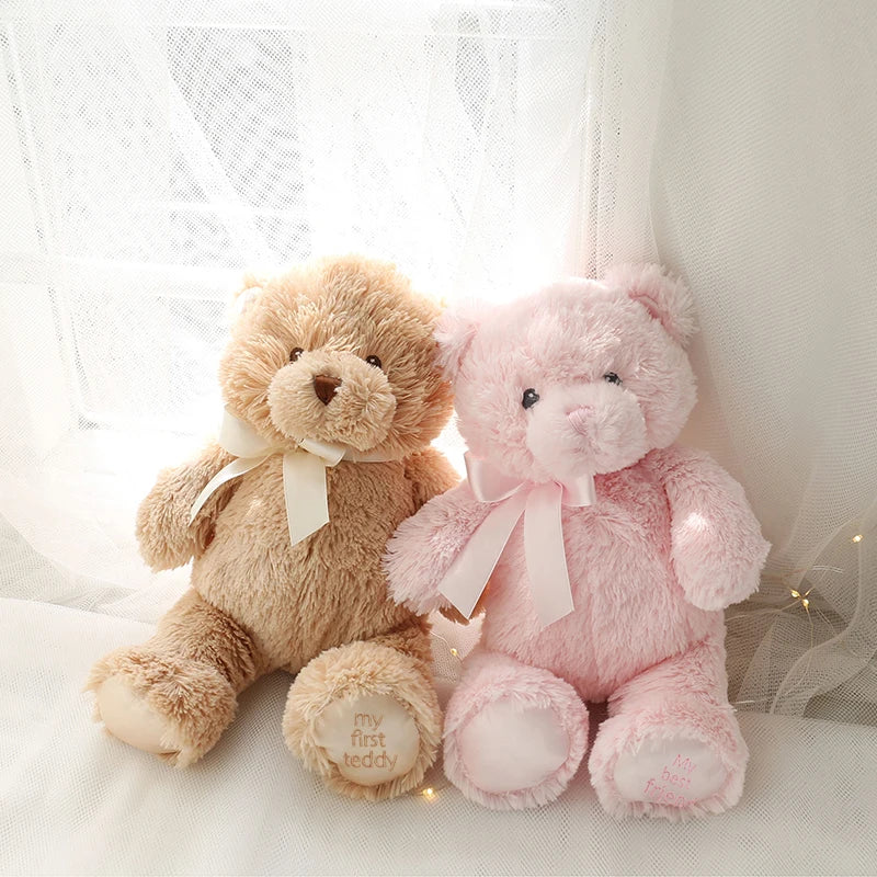 36 cm Brown Teddy Bear Stuffed Animal Toy Sleeping Mate For Girl Boy Baby Kids Tie-Dye Rainbow Bear Plush Toys