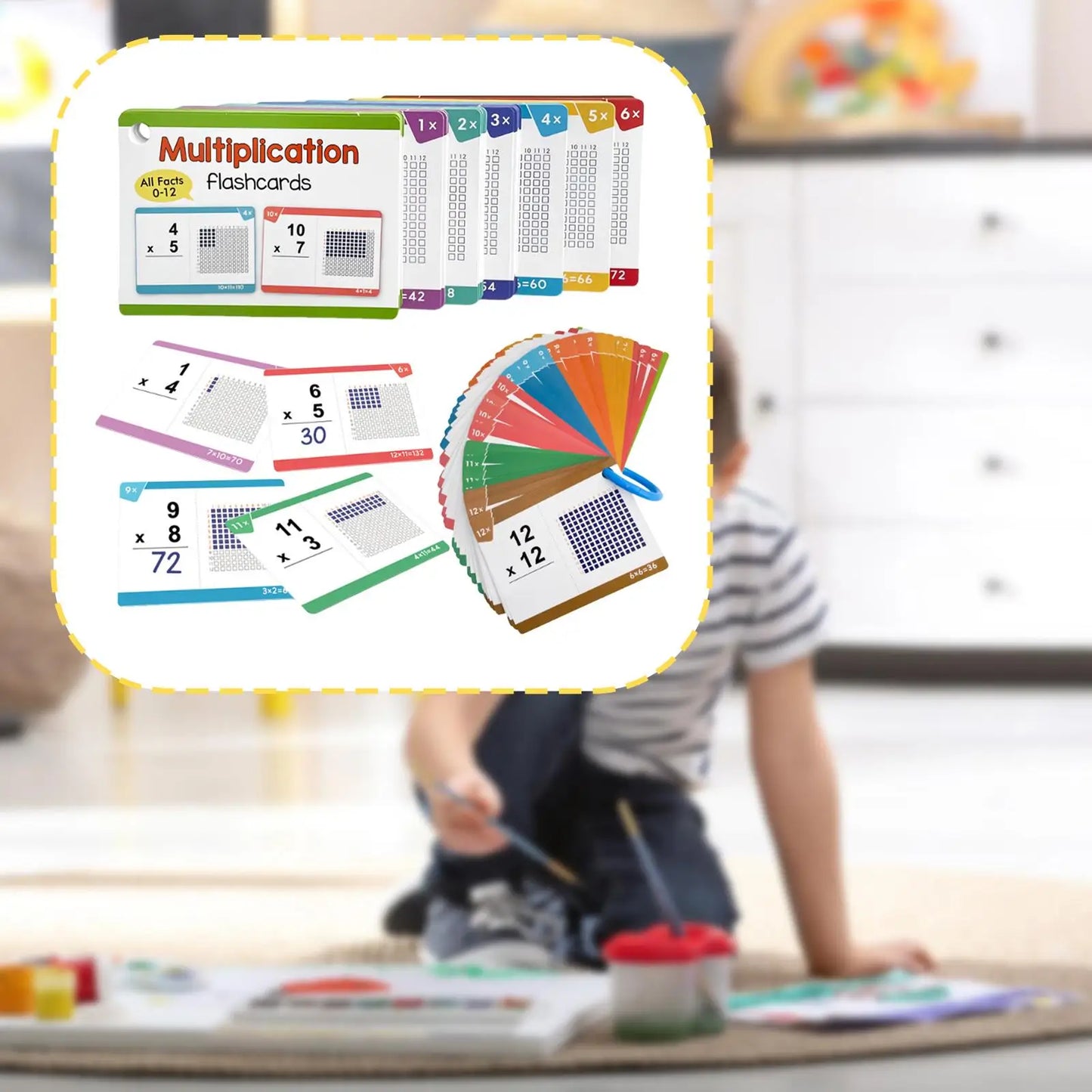 Multiplication Flash Cards 0-12 Flashcards Kindergarten Learning Educational Math Cards for Children Gift Teacher Supplies