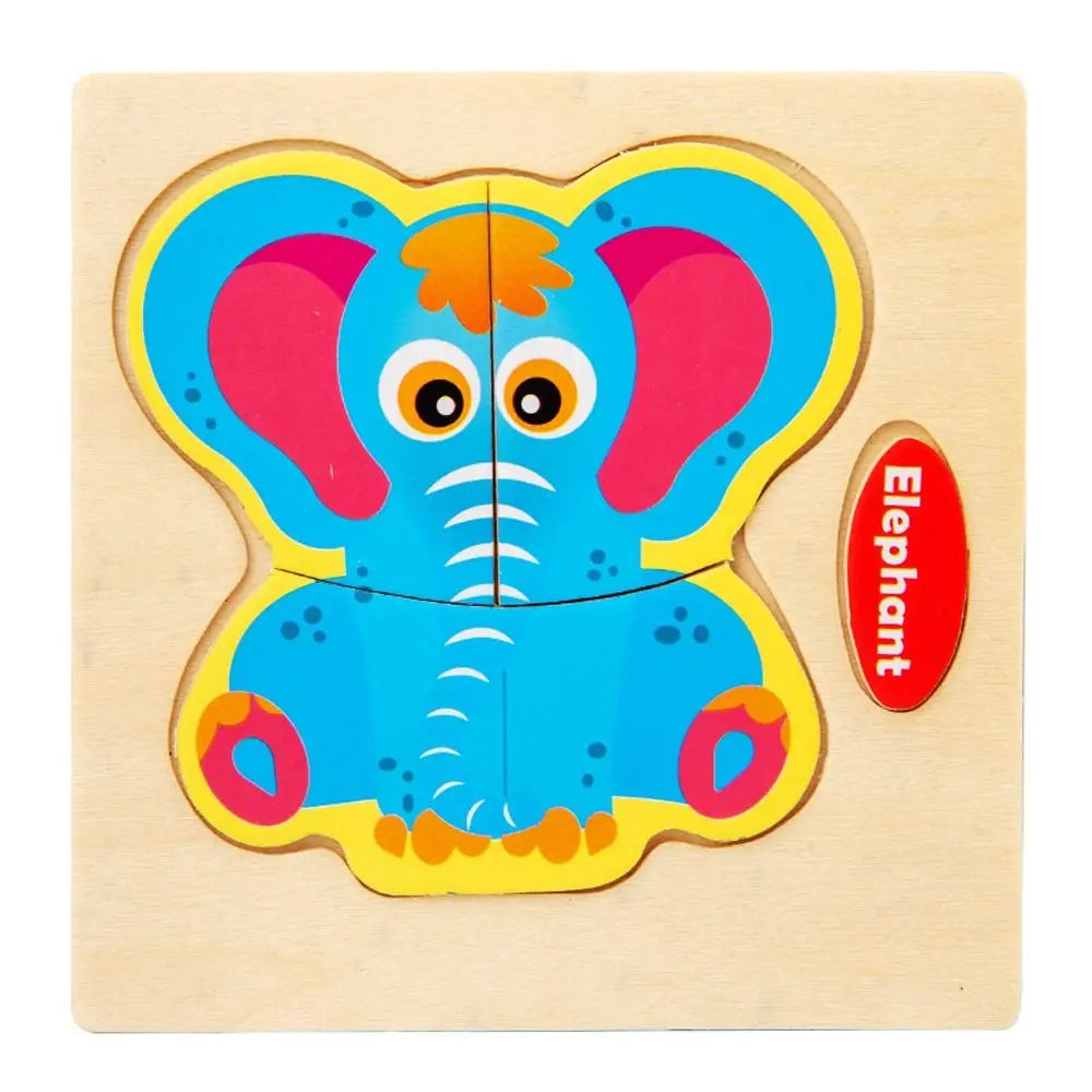 Wood 3D Animal Jigsaw Traffic Jigsaw Toys Multiple-topic Puzzle 3D Wooden Puzzle Animal Learning Cognition Baby Montessori Toys