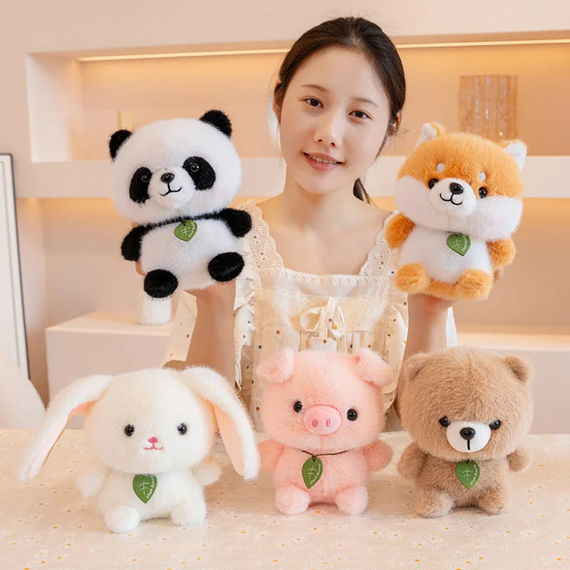 15cm Cuddy Sitting Animals Corgi Dog Panda Bunny Soft Plush Dolls Stuffed Teddy Bear Pig Plushie Baby Toys Gifts For Children