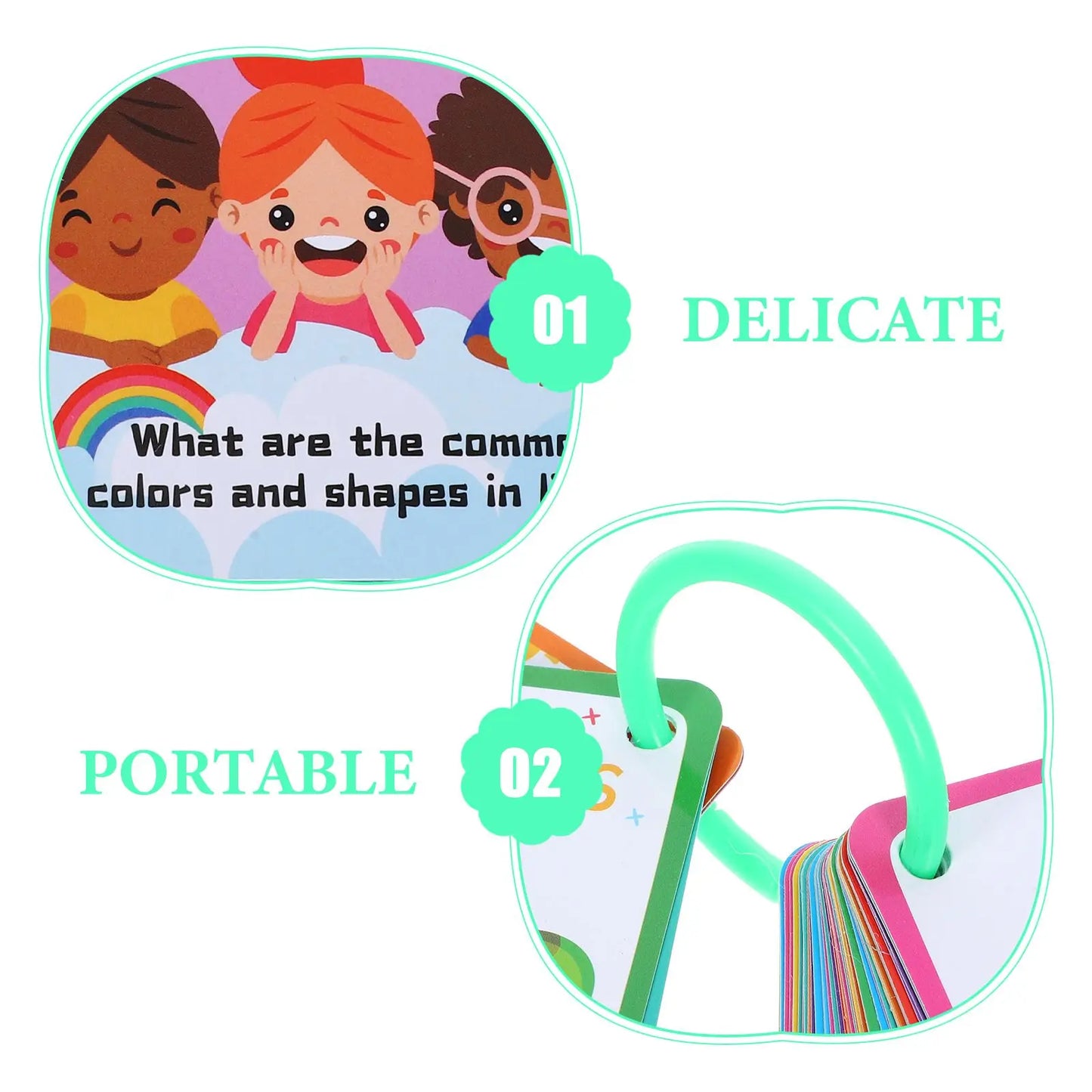 49 Pcs Early Education Cognitive Cards Kids Shapes Geometric Flashcards Portable Sensory Learning Toddler Baby Preschool