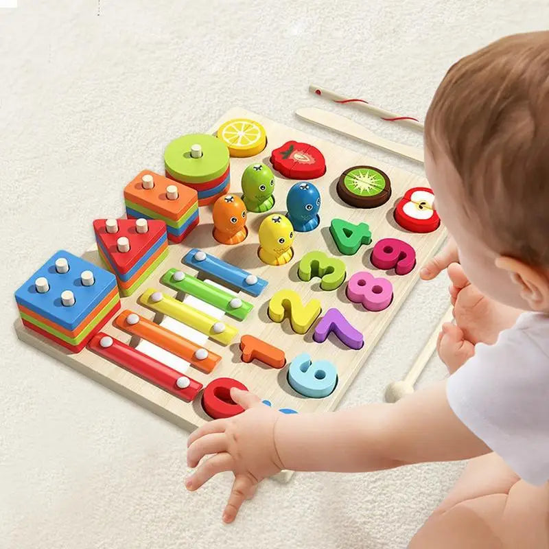 Matching Shape Sorters Toys Wooden Blocks Learning Educational Toy Preschool Math Blocks Game Developmental Sensory Supplies For