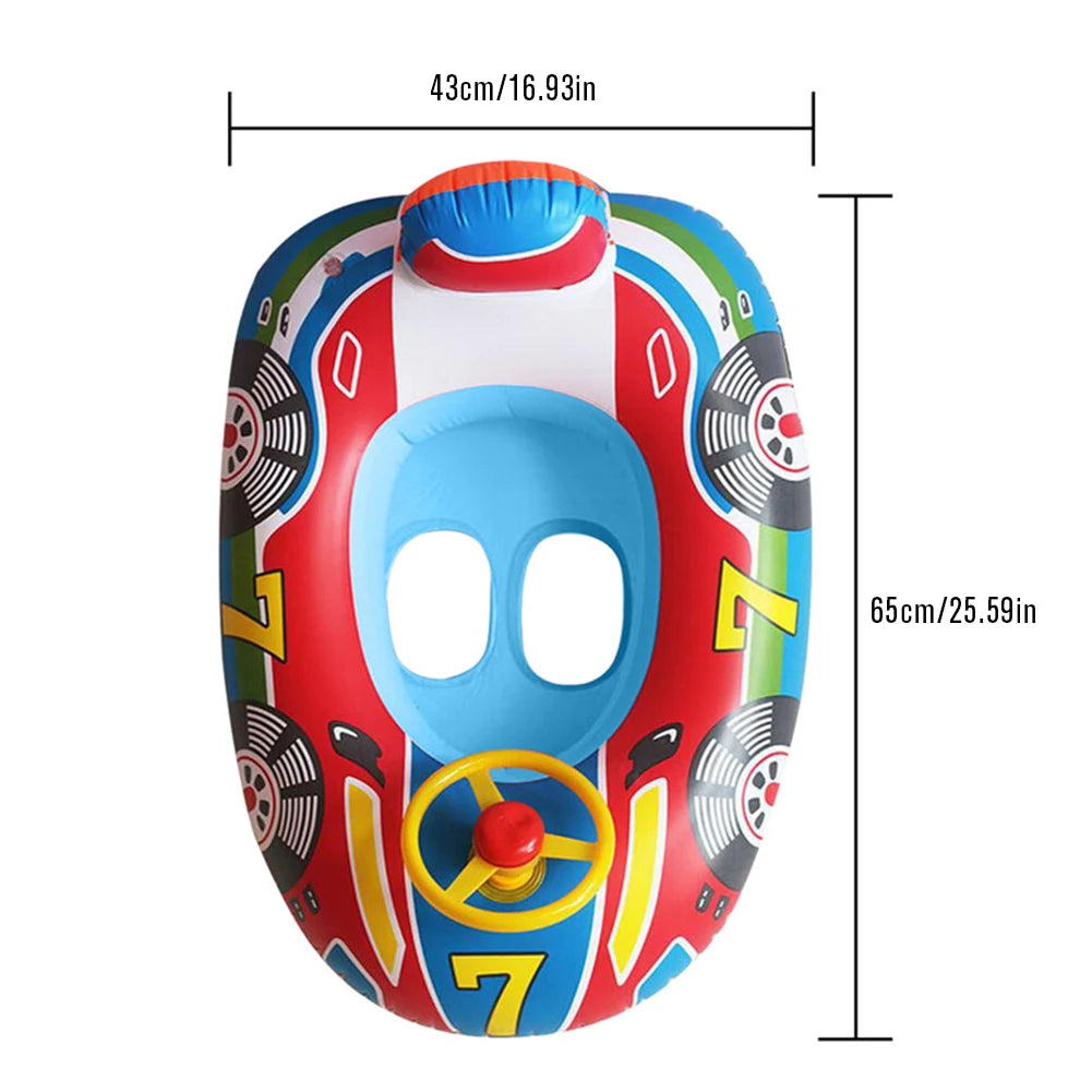 Inflatable Baby Swimming Rings Seat Floating Sun Shade Toddler PVC Swim Circle Fun Pool Bathtub Summer Beach Party Water Toys