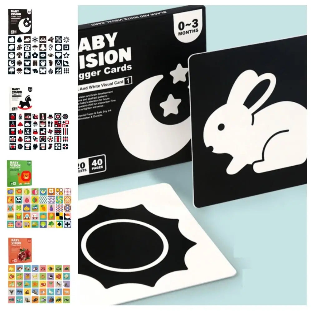 High Contrast Infant Visual Stimulation Card Cognition Early Educational Baby Vision Tigger Cards Color Learning