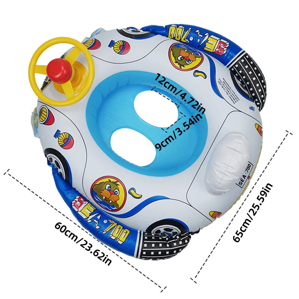 Inflatable Baby Swimming Rings Seat Floating Sun Shade Toddler PVC Swim Circle Fun Pool Bathtub Summer Beach Party Water Toys