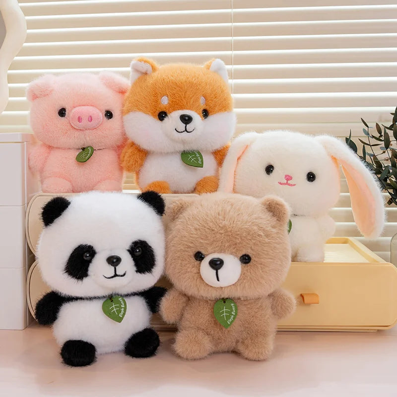 15cm Cuddy Sitting Animals Corgi Dog Panda Bunny Soft Plush Dolls Stuffed Teddy Bear Pig Plushie Baby Toys Gifts For Children