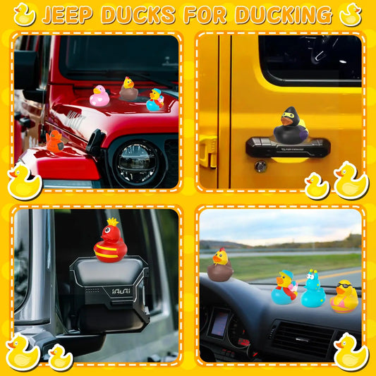 100 Pcs Rubber Ducks in Bulk, Assortment Jeep Ducks for Jeeps Ducking,Toddler Baby Bath Toys Summer Party Favors Beach Pool Acti
