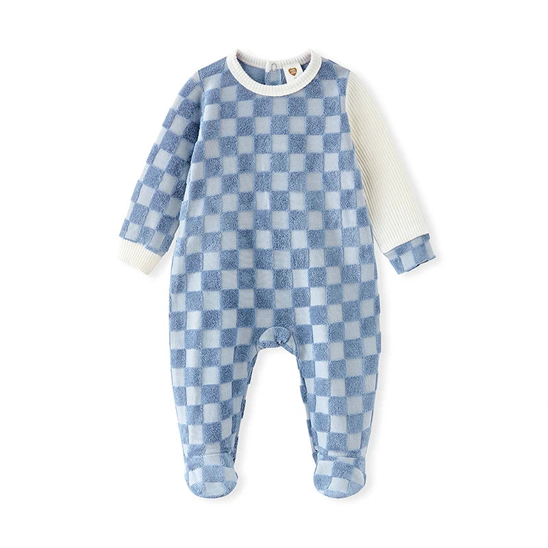 0M-24M Baby Footed Pajamas Newborn Infant & Toddler Onesies Romper Long Slv Terry Sleepers Kid Outfit Jumpsuit With Back Opening