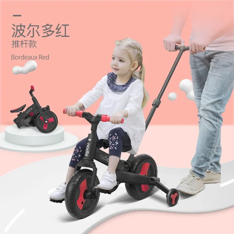 Multi-function balance car bicycle children's tricycle height adjustable folded toy Rocking Chair trolley baby gift