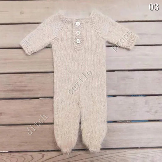 Newborn Photography Props Pants Climbing Clothes Handmade Knitted Mink Clothing