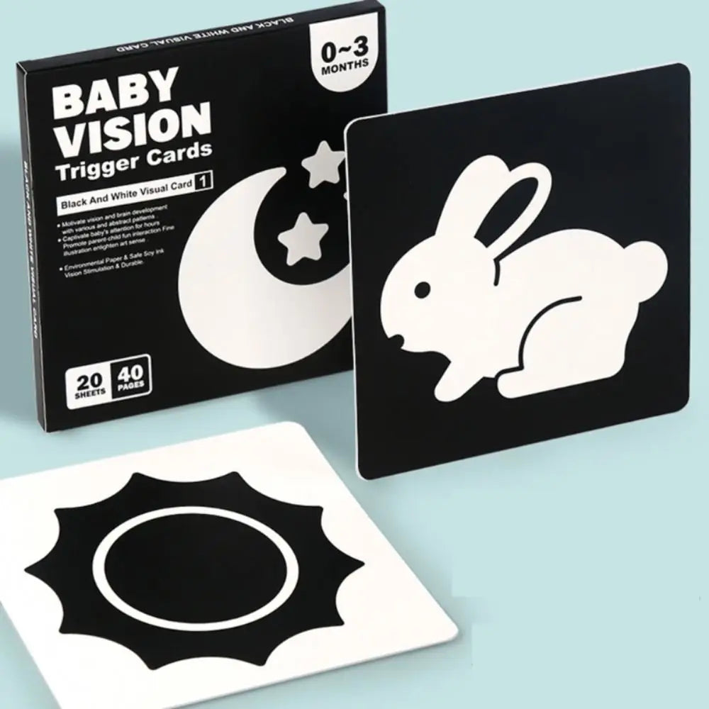 High Contrast Infant Visual Stimulation Card Cognition Early Educational Baby Vision Tigger Cards Color Learning