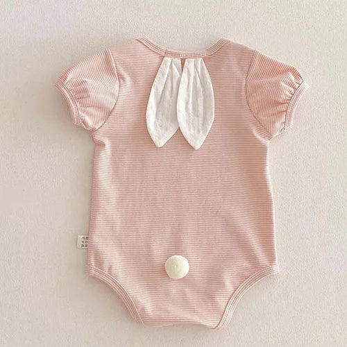 2025 New Summer 0-24M Baby Girls Clothing Toddler Baby Girls Jumpsuit+Hat Short Sleeved Cotton Print Infant Baby Girls Bodysuits