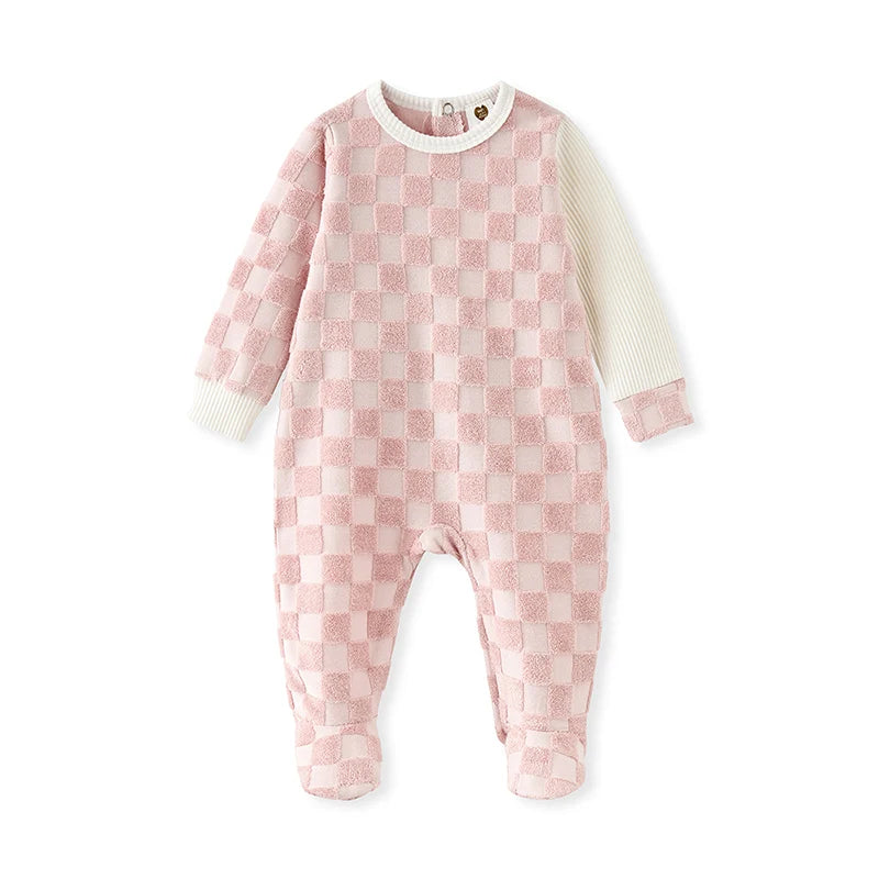 0M-24M Baby Footed Pajamas Newborn Infant & Toddler Onesies Romper Long Slv Terry Sleepers Kid Outfit Jumpsuit With Back Opening