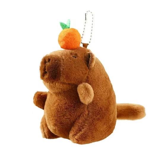 1/3/5/10PCS Plush Persimmon Wagging Tail Capybara Key Pendant Cute Plush Keychain Plush Doll Toy Schoolbag Pendant Gift Pendant