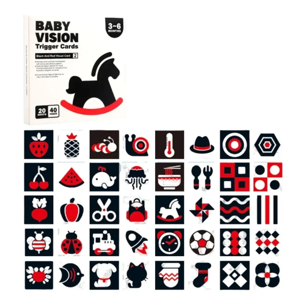 High Contrast Infant Visual Stimulation Card Cognition Early Educational Baby Vision Tigger Cards Color Learning