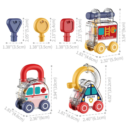 Baby Learning Lock with Key Car Games Learning Lock Unlock Car Toy Kids Montessori Educational Toys Number Matching Lock Toys