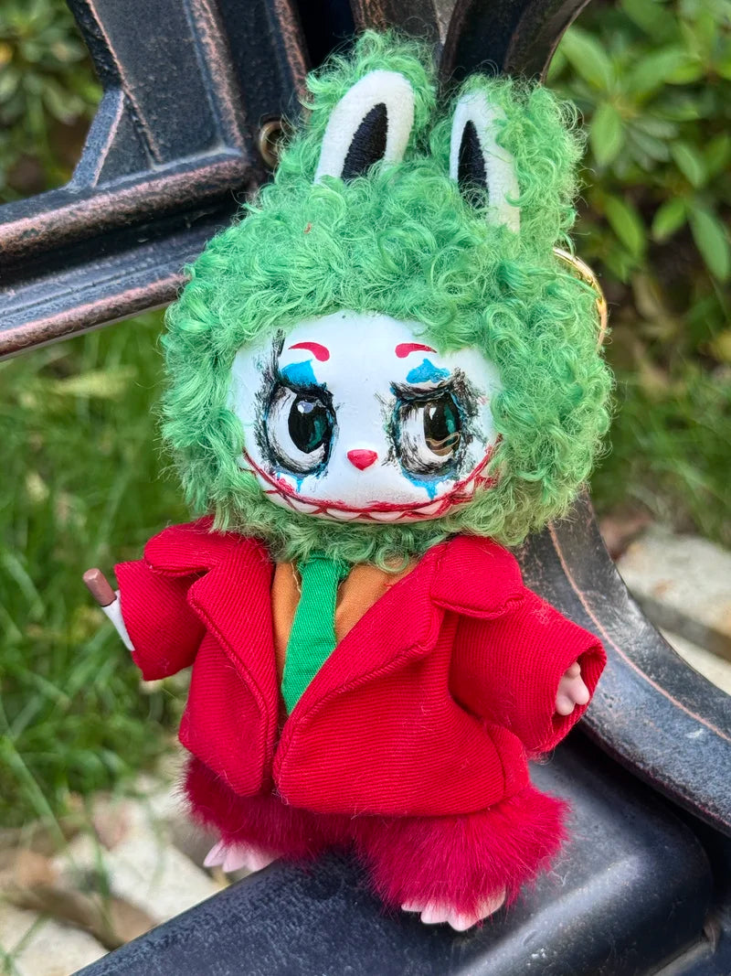 New Genuine Joker Labubu Blind Box Handmade Second Creation Clown Vinyl Doll Changed Baby Key Chain Ornaments Toy Gift
