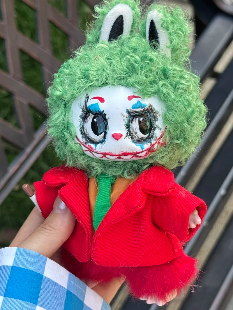New Genuine Joker Labubu Blind Box Handmade Second Creation Clown Vinyl Doll Changed Baby Key Chain Ornaments Toy Gift