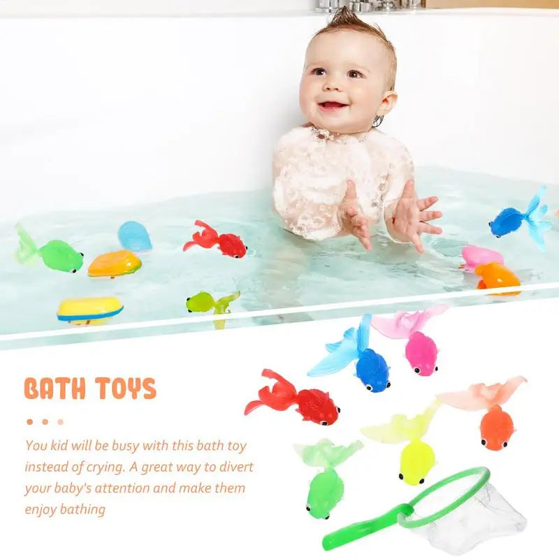 Toddler Fishing Toy Floating Water Toys With Net Floating Animal Fish Catching Game For Summer Little Boys Girls In Swimming