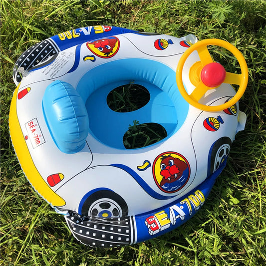Inflatable Baby Swimming Rings Seat Floating Sun Shade Toddler PVC Swim Circle Fun Pool Bathtub Summer Beach Party Water Toys