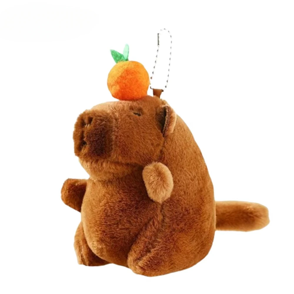 1/3/5/10PCS Plush Persimmon Wagging Tail Capybara Key Pendant Cute Plush Keychain Plush Doll Toy Schoolbag Pendant Gift Pendant