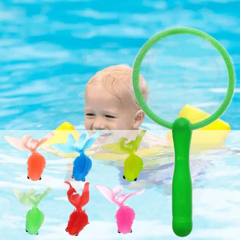 Toddler Fishing Toy Floating Water Toys With Net Floating Animal Fish Catching Game For Summer Little Boys Girls In Swimming
