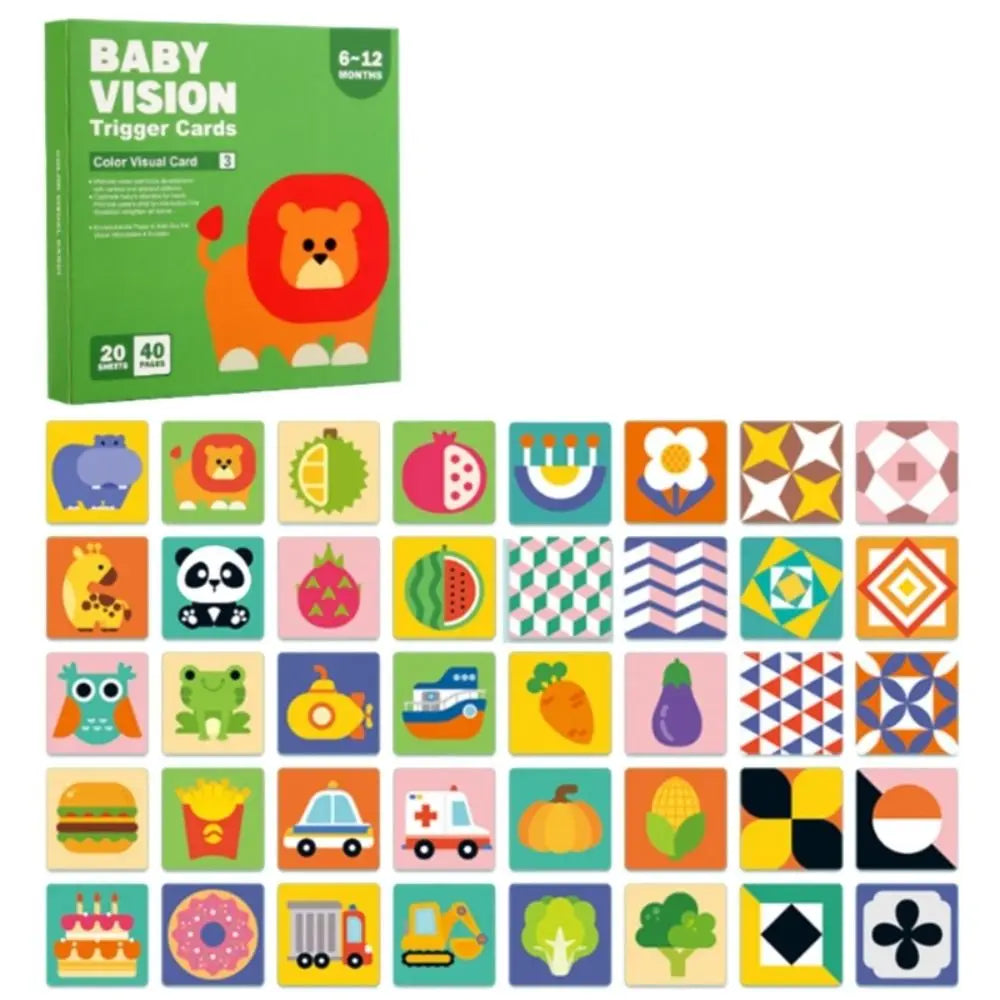 High Contrast Infant Visual Stimulation Card Cognition Early Educational Baby Vision Tigger Cards Color Learning