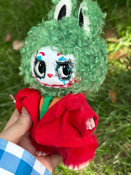 New Genuine Joker Labubu Blind Box Handmade Second Creation Clown Vinyl Doll Changed Baby Key Chain Ornaments Toy Gift