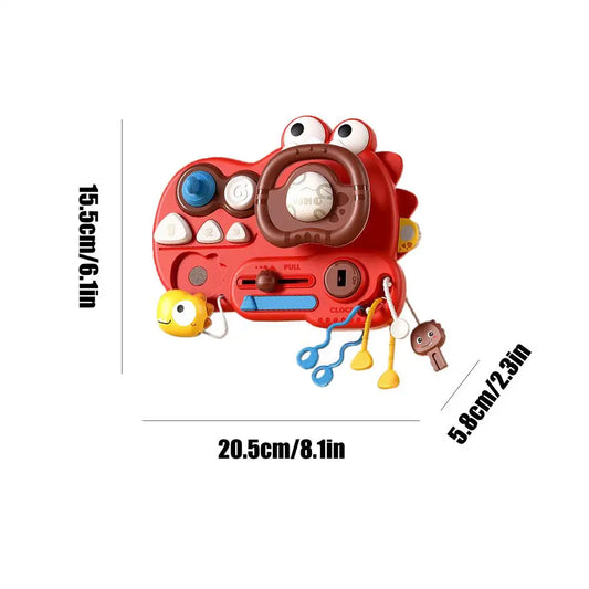Dinosaur Steering Wheel Toy for Baby Infant Color Shape Cognition Fine Motor Train Early Learning Toys Simulated Steering Wheel