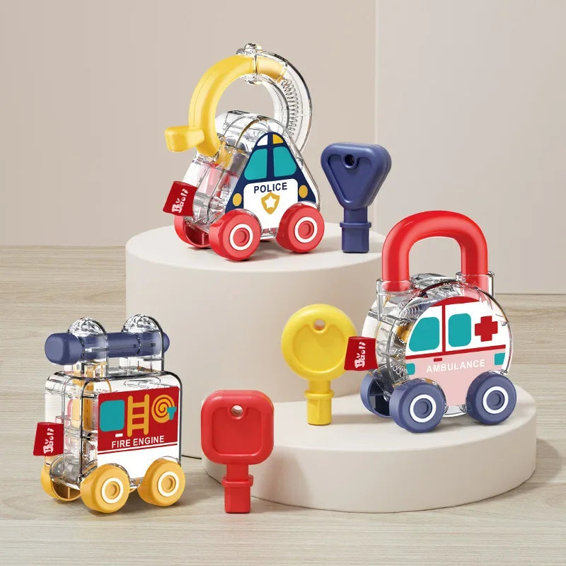 Baby Learning Lock with Key Car Games Learning Lock Unlock Car Toy Kids Montessori Educational Toys Number Matching Lock Toys