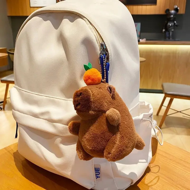 1/3/5/10PCS Plush Persimmon Wagging Tail Capybara Key Pendant Cute Plush Keychain Plush Doll Toy Schoolbag Pendant Gift Pendant
