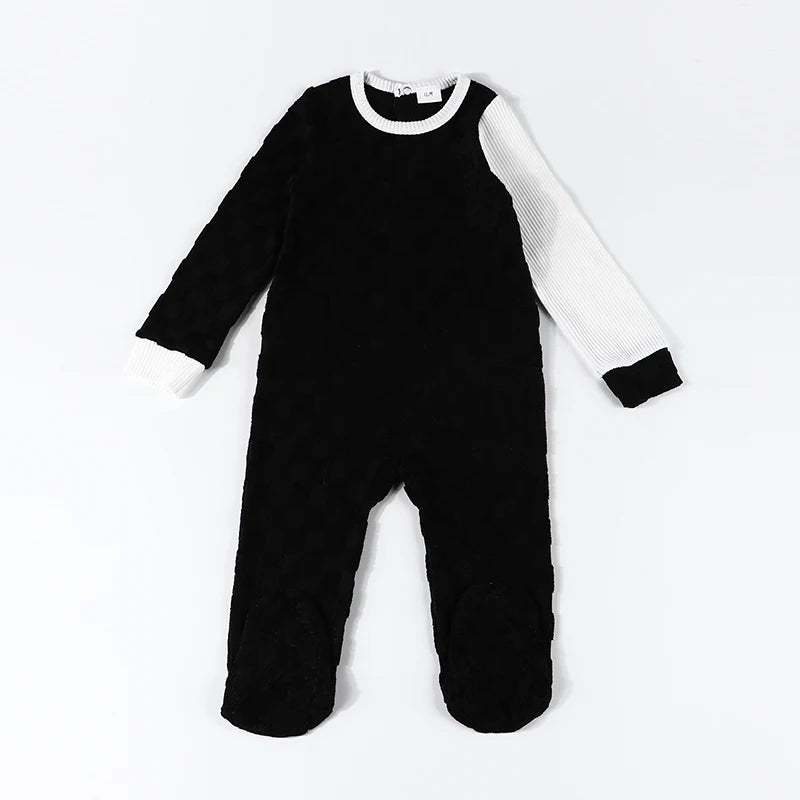 0M-24M Baby Footed Pajamas Newborn Infant & Toddler Onesies Romper Long Slv Terry Sleepers Kid Outfit Jumpsuit With Back Opening
