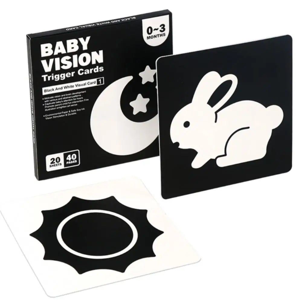 High Contrast Infant Visual Stimulation Card Cognition Early Educational Baby Vision Tigger Cards Color Learning
